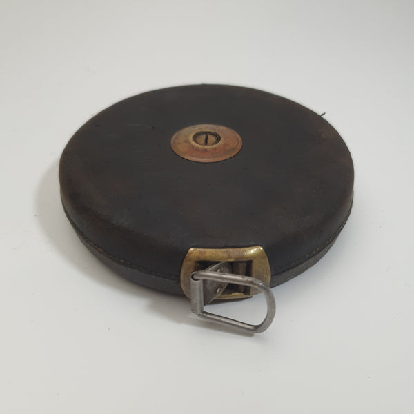 Vintage Rabone Chesterman 100ft Tape Measure in Leather Case 45375
