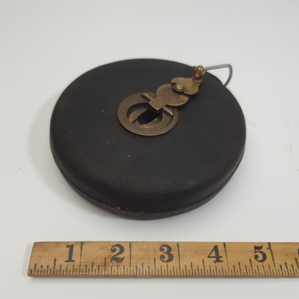 Vintage Rabone Chesterman 100ft Tape Measure in Leather Case 45375
