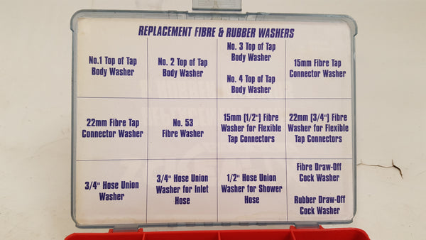 Screwfix Replacement Fibre & Rubber Washers in Case 42512