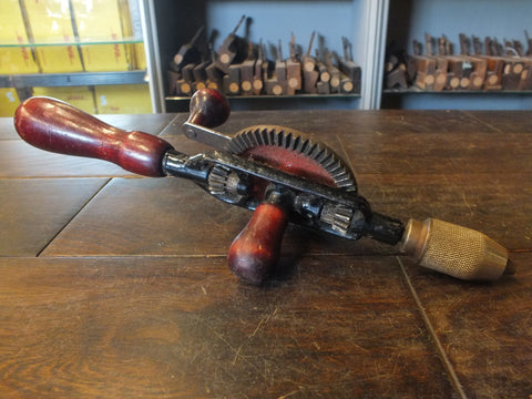 Hand Drill.  Excellent double drive with tight and free movement. Good chuck that closes tighly to very small. 46326