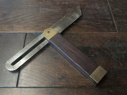 Sliding Bevel. Rosewood and brass. 9" blade. Weighty and fully operational. 46368