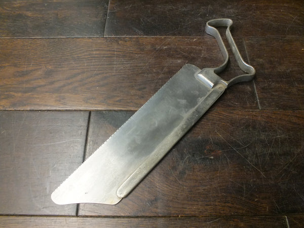 Bone Saw. Surgical 14 tpi 9" stainless steel blade. Allen & Hanburys Broad Arrow. 46348