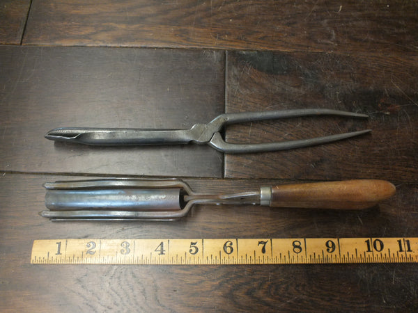 Curling and crimping tong/iron pair. Marked OGEE and DRGM 46387