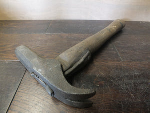 Farrier's 3lb Hammer. Good strapping and good condition except for small play in the head. Wonderful octagonal head. 46353
