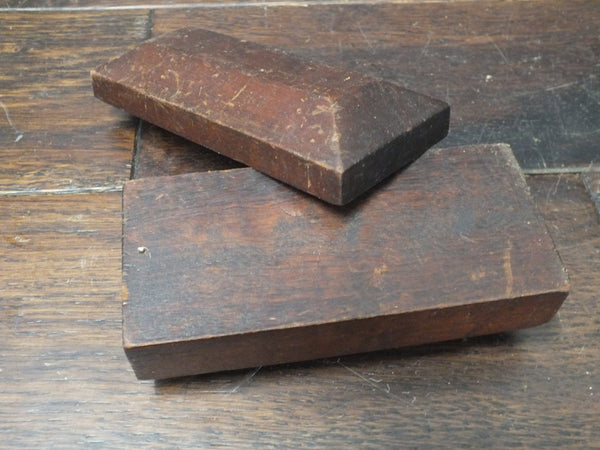 Sharpening stone . 3-1/2" x 1-7/8" natural stone in mahogany box 46420
