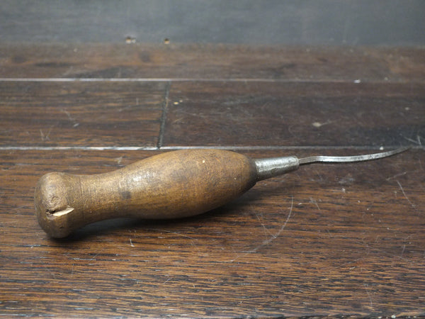 Curved Awl. Square in Cross Section. Lovely Handle/ Ferrule. 46566