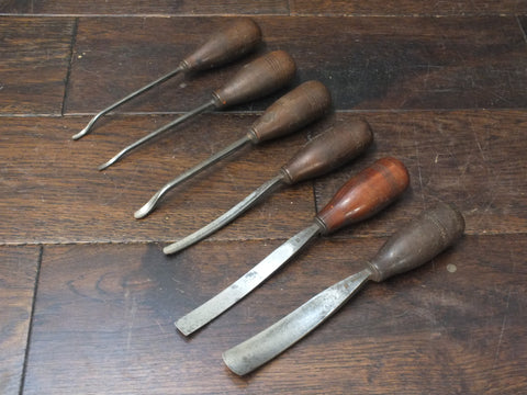 Carving Tools. Set of 6. Herring and Addis. London's finest. Good condition.