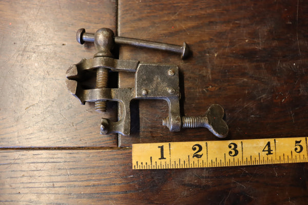 Tabletop Clamping Vice. Victorian antique, delightful in construction and operation with mini anvil. In full working order 46242