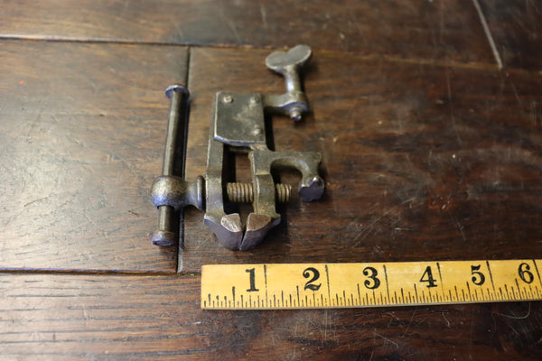 Tabletop Clamping Vice. Victorian antique, delightful in construction and operation with mini anvil. In full working order 46242