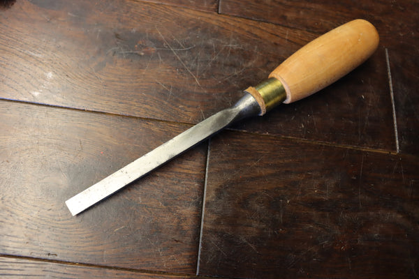 Mortice Chisel. 1/2" Marples Holland. Falcon Road. Excellent leather bolster, Brass ferrule. In super condition. 46239