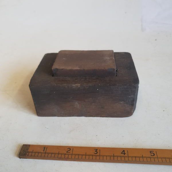 2 3/4" x 1 7/8" Vintage Washita Oil Stone in Wood 43541