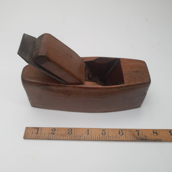 7 1/2" Vintage Wooden Smoothing Plane w Brass Sole 43844