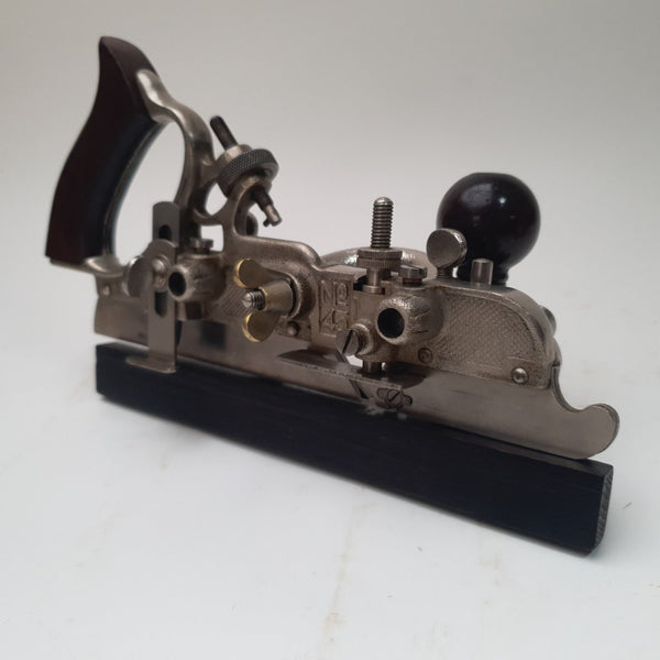 Incredible Vintage Stanley Sweetheart No 45 Combination Plane w Cutters 43852