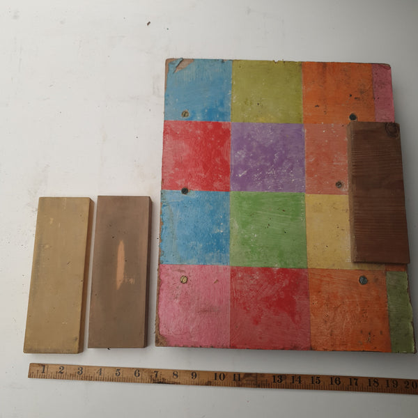 3 Sharpening Stones 8 1/2" x 2 3/4" Fine Medium & Coarse in Wooden Block 44441