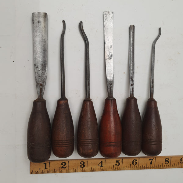 Beautiful Set of 6 SJ Addis Carving Tools 44915
