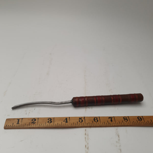 Beautiful 1/4" Vintage Curved Gouge w #12 Sweep 45296