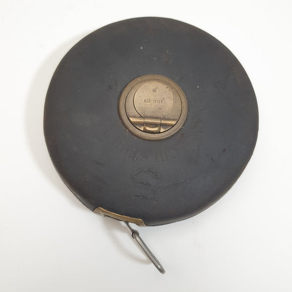 Vintage Rabone Chesterman 100ft Tape Measure in Leather Case 45375