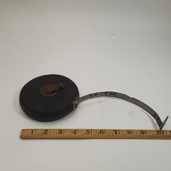 Vintage Rabone Chesterman 100ft Tape Measure in Leather Case 45375