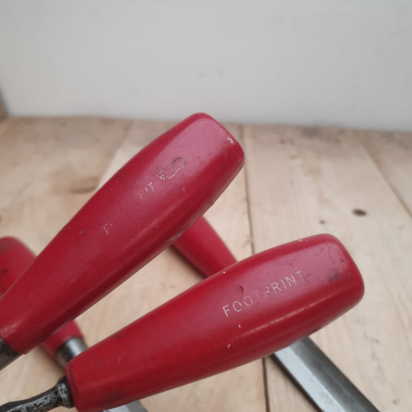 Set of 4 Footprint Bevel Chisels 3/8" - 1" w/ Plastic Handles 45842
