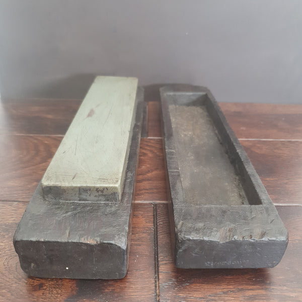 Beautiful 9" x 2" Welsh Green Natural Sharpening Stone in Box 45699