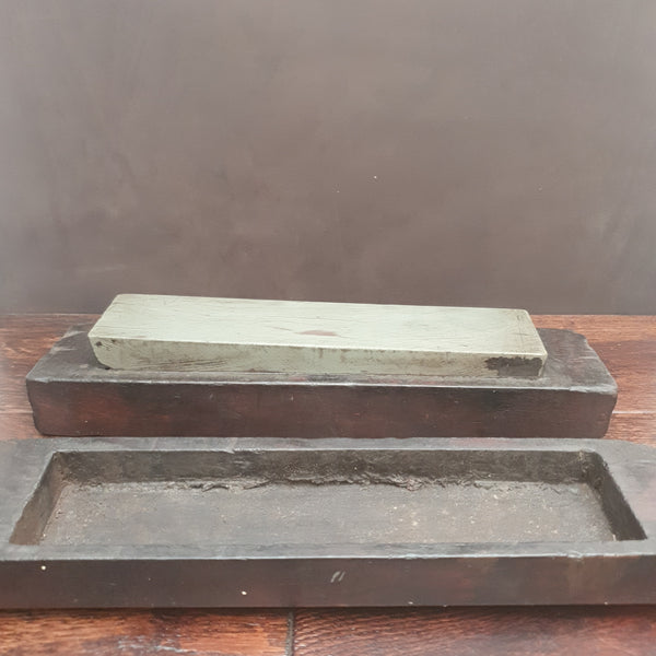 Beautiful 9" x 2" Welsh Green Natural Sharpening Stone in Box 45699