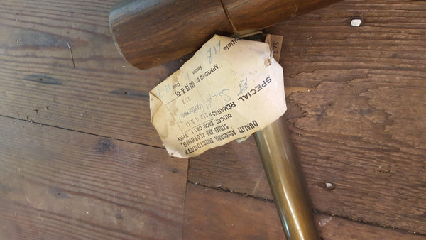 Incredible 2lb 6oz Brass Handled 24" Tent Mallet Unused 1982 MOD 12201-The Vintage Tool Shop