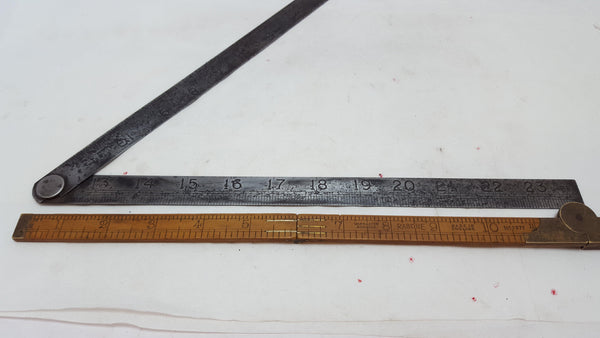A Spring Steel 24" Imperial Folding Rule 12262-The Vintage Tool Shop