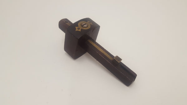 Nice Vintage Rosewood Mortice Marking Gauge with Inlaid Brass Ring 17494-The Vintage Tool Shop