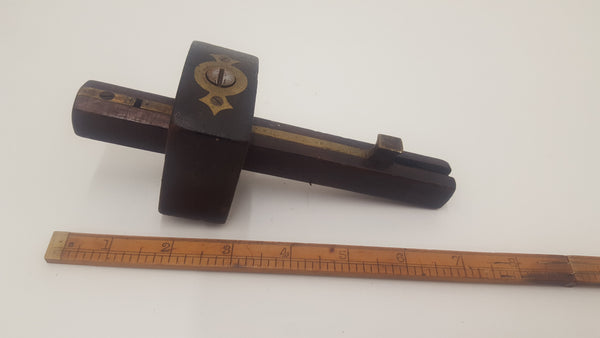 Nice Vintage Rosewood Mortice Marking Gauge with Inlaid Brass Ring 17494-The Vintage Tool Shop