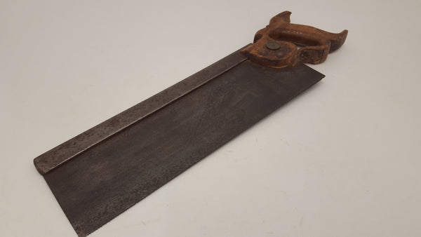 Wooden Handled Tenon Saw Steel Backed 13TPI Some Teeth Blunted 18599-The Vintage Tool Shop