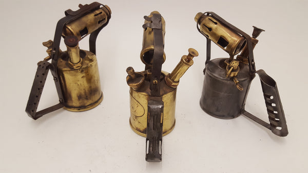 Job lot of 3 Vintage Brass Blow Torches 23702
