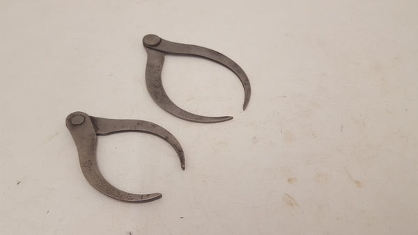 Pair of Unnamed Vintage Outside Calipers 4 & 3" 23851