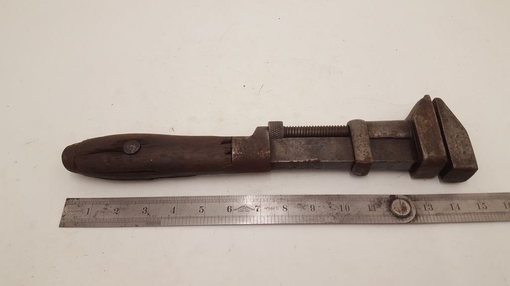 Vintage Monkey Wrench with Wood Handle