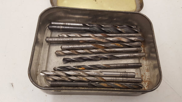 Job lot of Assorted Drill Bits in Vintage Tobacco Tin 25143