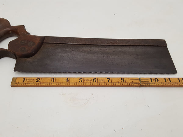 12" Vintage Henry & Co Steel Back Saw w 12 TPI Well Repaired 30402