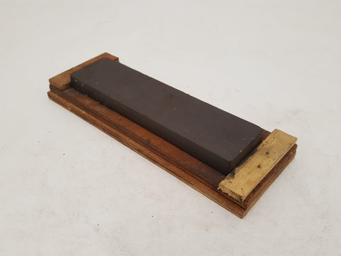 8 x 2 x 5/8" Carborundum Sharpening Stone in Wood 31386