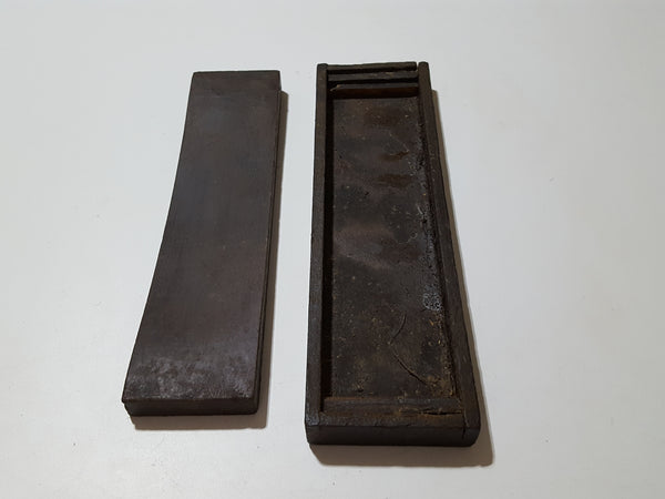 Very Nice Large 10 x 2 1/2" Vintage Sharpening Stone in Wooden Block 33790