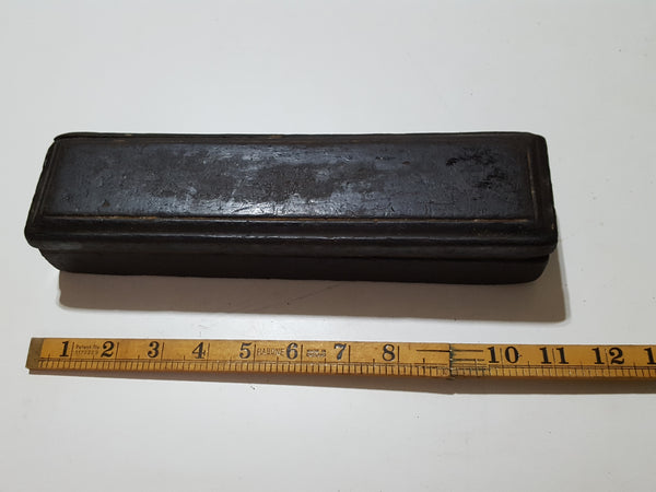 7 7/8" x 2" Vintage Carborundum Sharpening Stone in Nice Wooden Box 33794