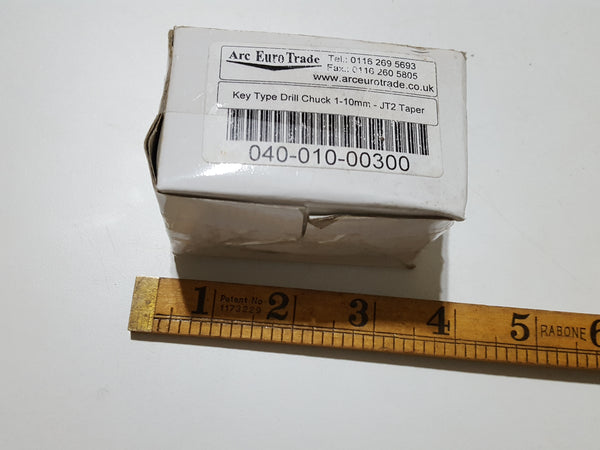 Key Type Drill Chuck 1 - 10mm JT2 Taper in Box 34324