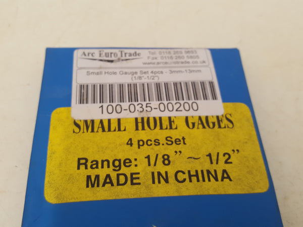 Set of 4 Small Hole Gauges 1/8" - 1/2" 33940