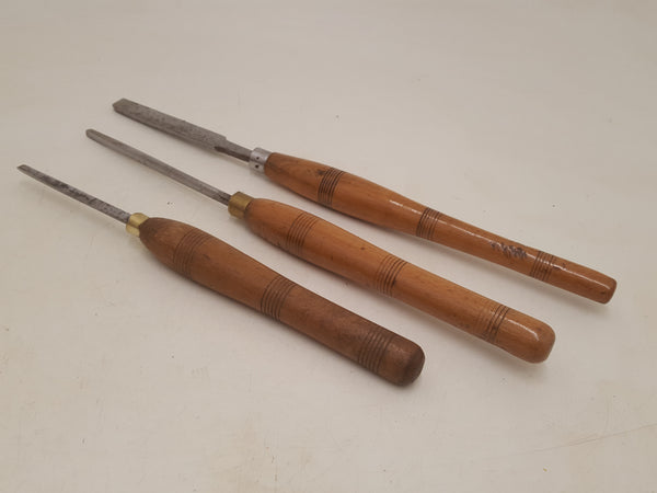 Mixed Bundle of 3 Woodturning Tools 2 x Scrapers & 1 x Gouge 34388