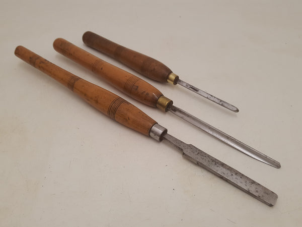 Mixed Bundle of 3 Woodturning Tools 2 x Scrapers & 1 x Gouge 34388