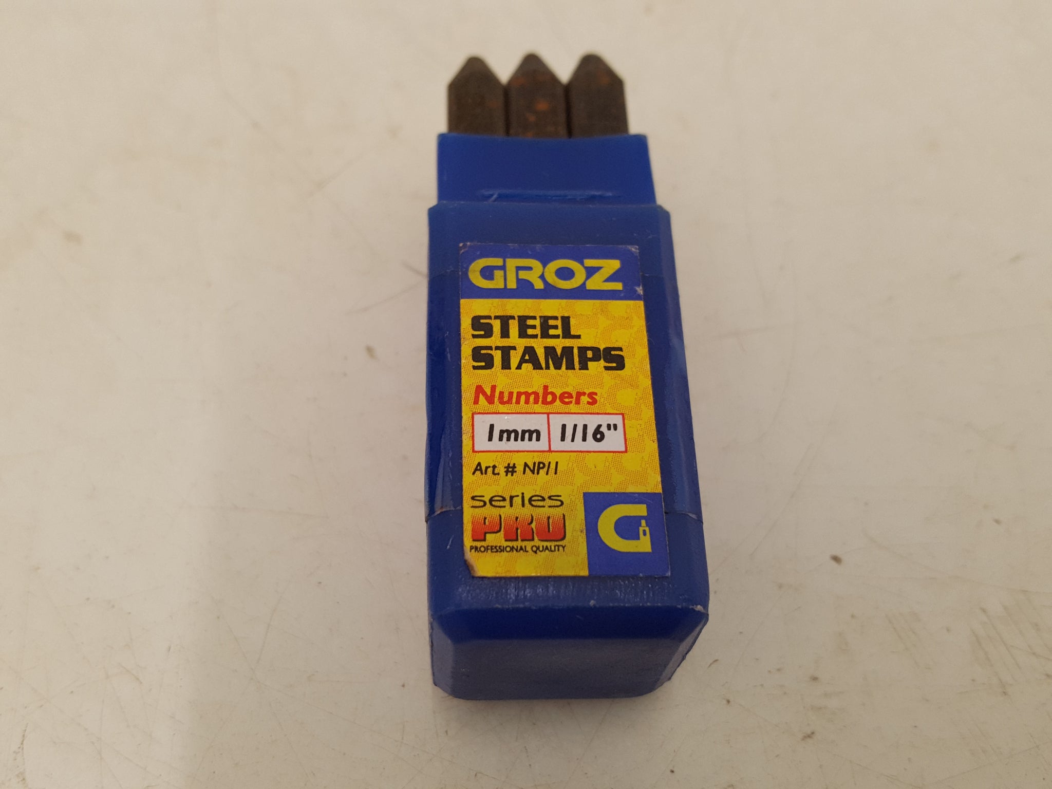 Small Set of 9 Groz 1mm / 1/16" Steel Stamps 0 - 9 34402
