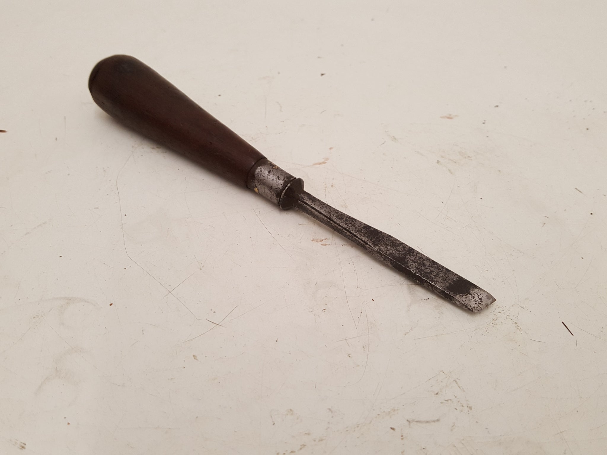 3/8" Vintage Skewed Double Bevel Chisel w Steel Ferrule 34577