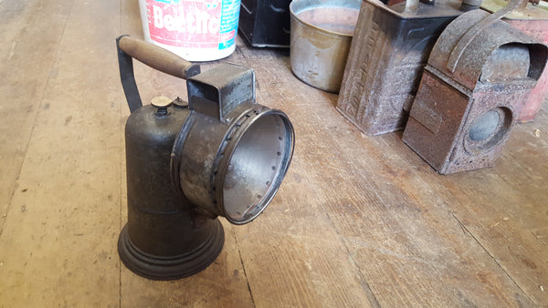 Beautiful 12" Vintage Lantern w Wooden Handle 35154