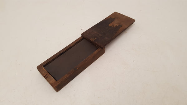 4 1/2" x 2" Carborundum Slip Stone in Wooden Box 34990