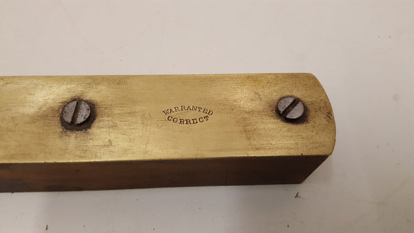 12" Vintage I & D Smallwood Brass & Wood Spirit Level 35491