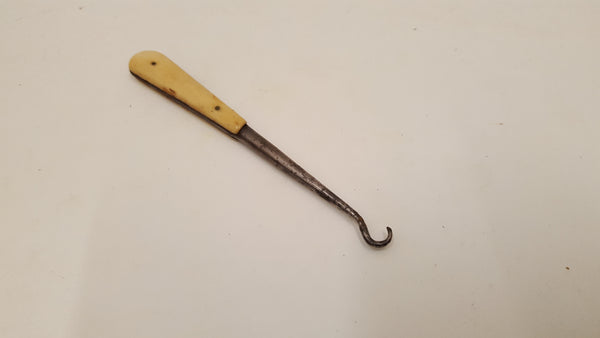 Beautiful Small 4" Vintage Hook w Bone Handle 35624