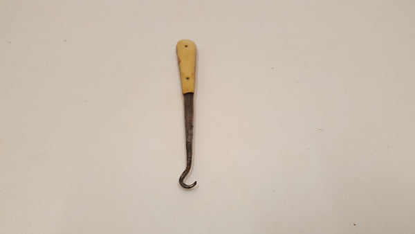 Beautiful Small 4" Vintage Hook w Bone Handle 35624