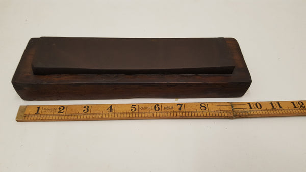 Lovely Vintage 8 3/8" x 1 7/8" Oil Stone in Wooden Box 35825